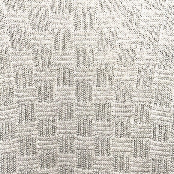 VTG Passports Basket Weave White Sweater M Soft Cotton Blend Quiet Luxury USA - Picture 3 of 4